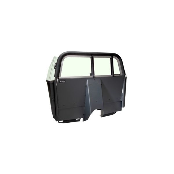 Setina Sedan Partition with Horizontal Sliding Polycarbonate Window and Recessed Panel