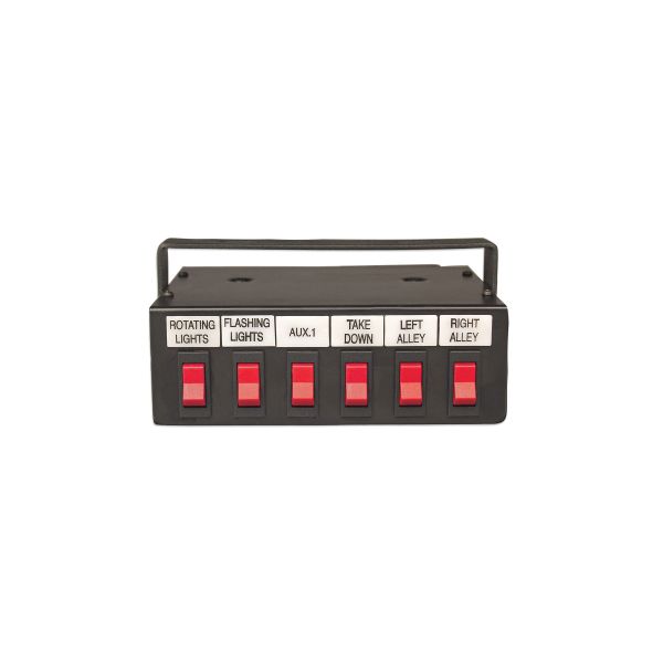 SoundOff Signal 600 Series Switch w/ 6 Functions: 6 Rocker Switches, includes Universal Bail Bracket - 12v