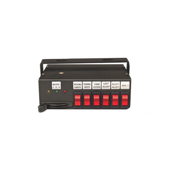 Soundoff Signal 900 Series Switch w/ 9 Functions: 6 Rocker Switches & 3-position Progressive Slide Switch, includes Universal Bail Bracket - 12v