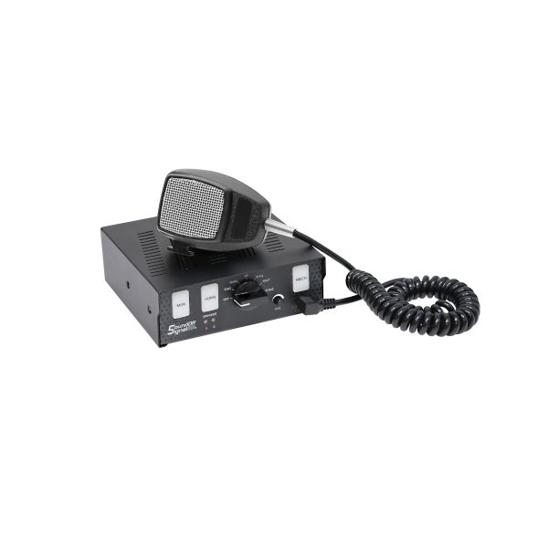 SoundOff Signal FR100 Series Siren w/ PA function, 200 watt single tone, SAE J1849, CA Title 13 & ECE R10